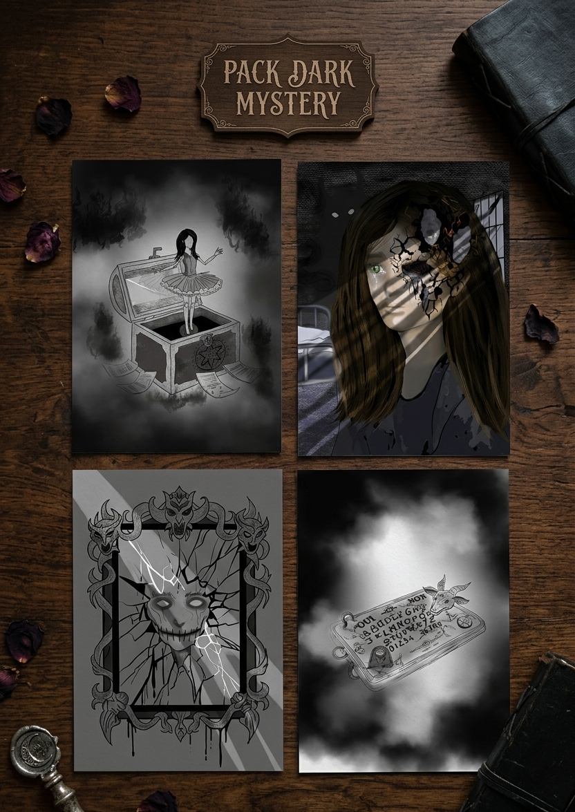 Pack Dark Mystery - Lot de 4 prints A6
